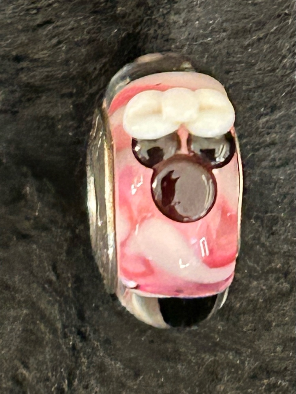 Pandora Disney Pink Marano glass Minnie Chemila Bead